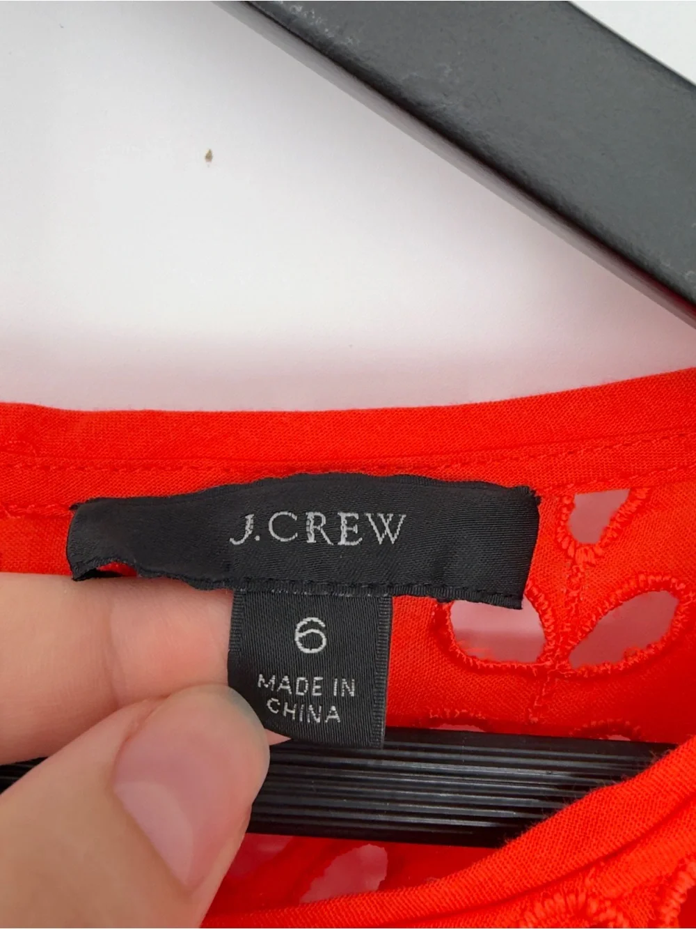 J.Crew Orange Eyelet Embroidered Shift Dress Sz 6 Womens